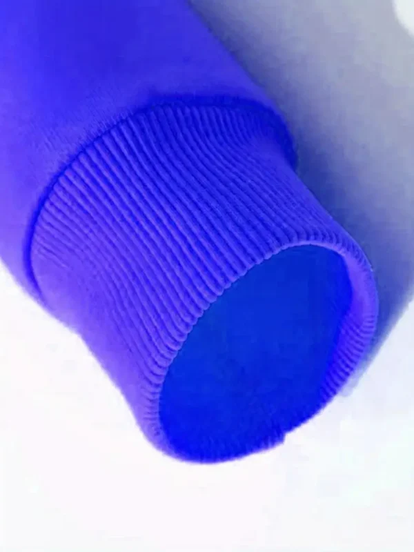 Blue 'LOVE Africa' Sweatshirt cuff Ankara “LOVE Africa” Sweatshirt – Royal Blue | Leopard Print Appliqué