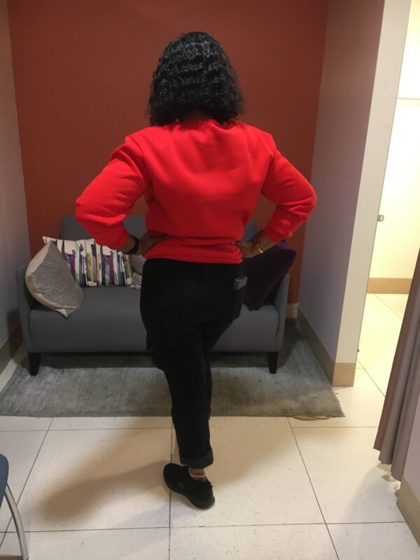 "LOVE Africa" Ankara Appliqué Sweatshirt – Red (Fleece-Lined) "LOVE Africa" Ankara Appliqué Sweatshirt – Red (Fleece-Lined)