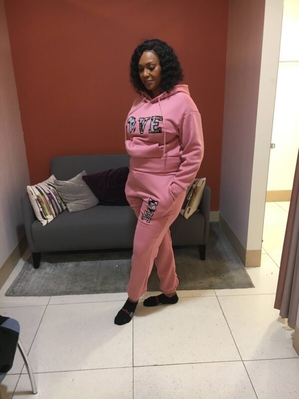 IMG_0344 "LOVE Africa" Ankara Appliqué Hoodie Set – Rose Pink