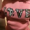 IMG_0347 "LOVE Africa" Ankara Appliqué Hoodie Set – Rose Pink